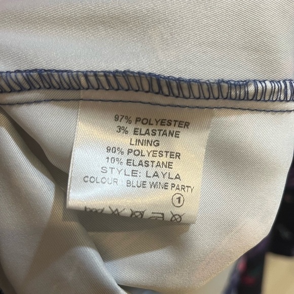 Lindy Bop 50’s Pinup Dress Fit & Flare Sweetheart Neckline Blue Wine Party Sz 4 - Picture 8 of 10